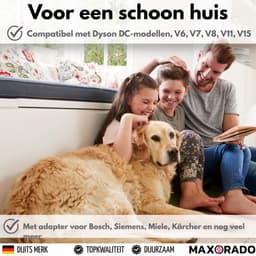Maxorado dierverzorgingsborstel met 140cm slang en adapters - stofzuiger opzetstuk voor honden katten paarden - haarverzorging geschikt voor dyson v7 v8 v11 v15 en 35mm systemen - Dierenhaar Borstel — thumbnail 4