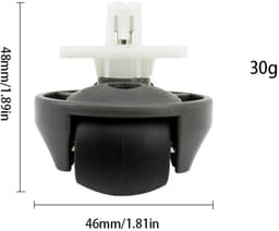 2 stuks Voorste zwenkwielen - geschikt voor Roborock S8 / s8 maxv ultra / s7 max ultra / S7maxv ultra / S7 / G10 / G10S / G20 / T7S - Robotstofzuiger Accessoires - zwart — thumbnail 2