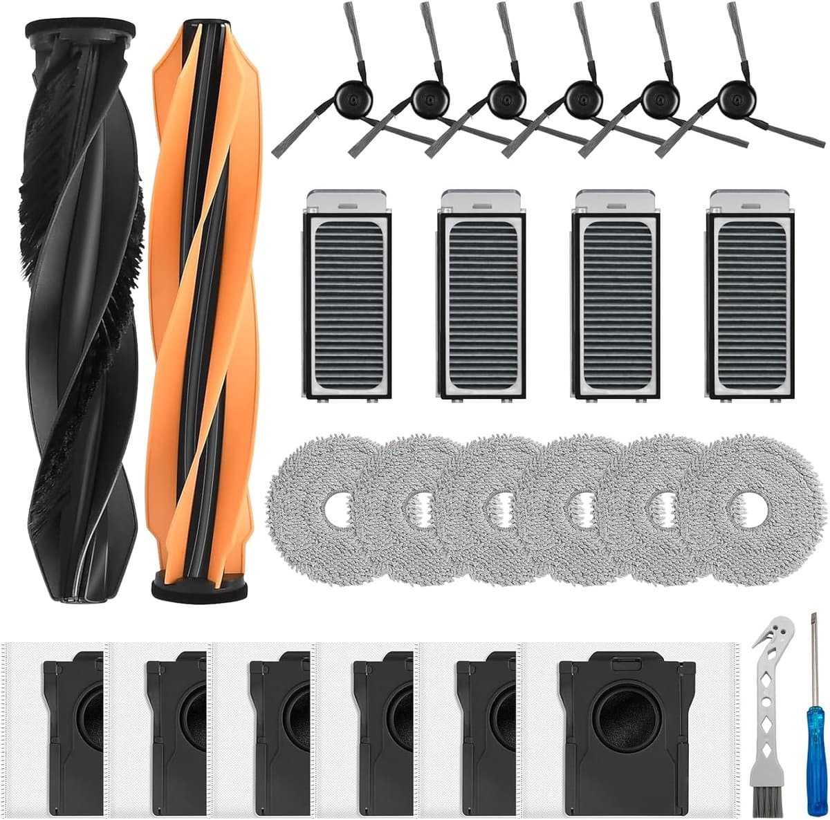 26 stuks accessoires gescht voor Dreame X50 Ultra Complete / L50 Pro Ultra robotstofzuiger, reserveonderdelen, accessoireset, hoofdborstel, stofzak, zijborstels, wisserdoeken, HEPA-filter, X50 — afbeelding 1