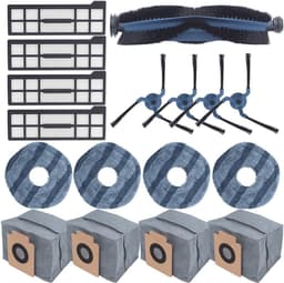 Dolaso Set van 17 vervangende onderdelen voor eufy X10 Pro Omni robotstofzuiger-1 rolborstel-4 zijborstels-4 wasbare filters-4 dweildoeken, accessoires — thumbnail 1