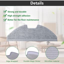 Dweilpad - geschikt voor Eufy Robovac G10 G30 Hybrid - Reserveonderdelen - vervangingskoppen - machinewasbaar - herbruikbare - Grijs - 6 stuks — thumbnail 2
