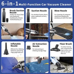 Snoerloze Handstofzuiger 15000Pa - Auto Vacuum Oplaadbaar - Krachtig met Brushless Motor - Draagbaar voor Auto Huisdier & Kantoor — thumbnail 5