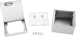 Floor Exhaust Kit, 16A AC250V Stainless Steel Floor Sockets Recessed Floor Outlet with Dual EU Standard Sockets, Floor Outlet Box Floor Plugs for Power Outlets — thumbnail 1