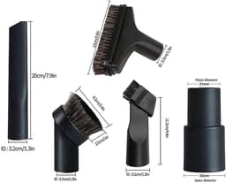 Stofzuiger Zuigmond Set - 6 Stuks - geschikt voor Miele，Philips，AEG，Karcher，Bosch，Numatic，Nilfisk - spleetzuigmond - Universeel Opzetstuk - zwart — thumbnail 5
