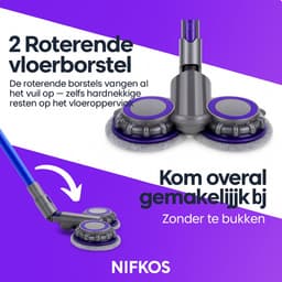 Nifkos Mop Dweil voor Dyson - V10 SLIM & V11 SLIM & V12 SLIM - Nat & Droog - Inclusief 4 Extra Dweilmops — thumbnail 5