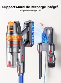 Draadloze Steelstofzuiger 650W - Krachtige Stofzuiger met Afneembare Batterij en Automatische Modus — thumbnail 2