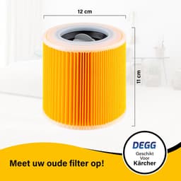 DEGG® Patroonfilter – Geschikt voor Kärcher WD1, WD2, WD3, MV2 & MV3 – Nat/Droog Stofzuiger Filter – Premium Cartridgefilter – 2 STUKS — thumbnail 4