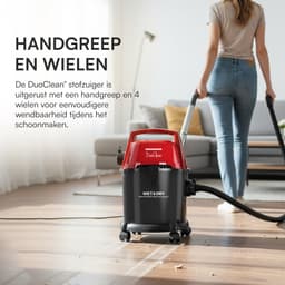 Heinner DuoClean Nat- en droogstofzuiger – Multifunctioneel – 1400 W – 15 L tank – 3 L zak – HEPA-filter – Blazingsfunctie – Zwart/Rood — thumbnail 3