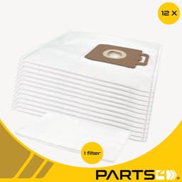 12 Stofzuigerzakken PARTS4® geschikt voor Nilfisk Select / Power -incl. 1 filter- | Made in Europe | Passend in o.a. Nilfisk Select, Select Parket, Select Petcare & Nilfisk Power P10, P20, P40 — thumbnail 4
