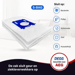 DEGG® - 30x Stofzuigerzakken geschikt voor AEG S-BAG GR201, GR201s, GR201sm, VX6 X force, VX7 - Classic long performance stofzuigerzakken geschikt voor AEG, Philips, Electrolux - 30 STUK(S) — thumbnail 2