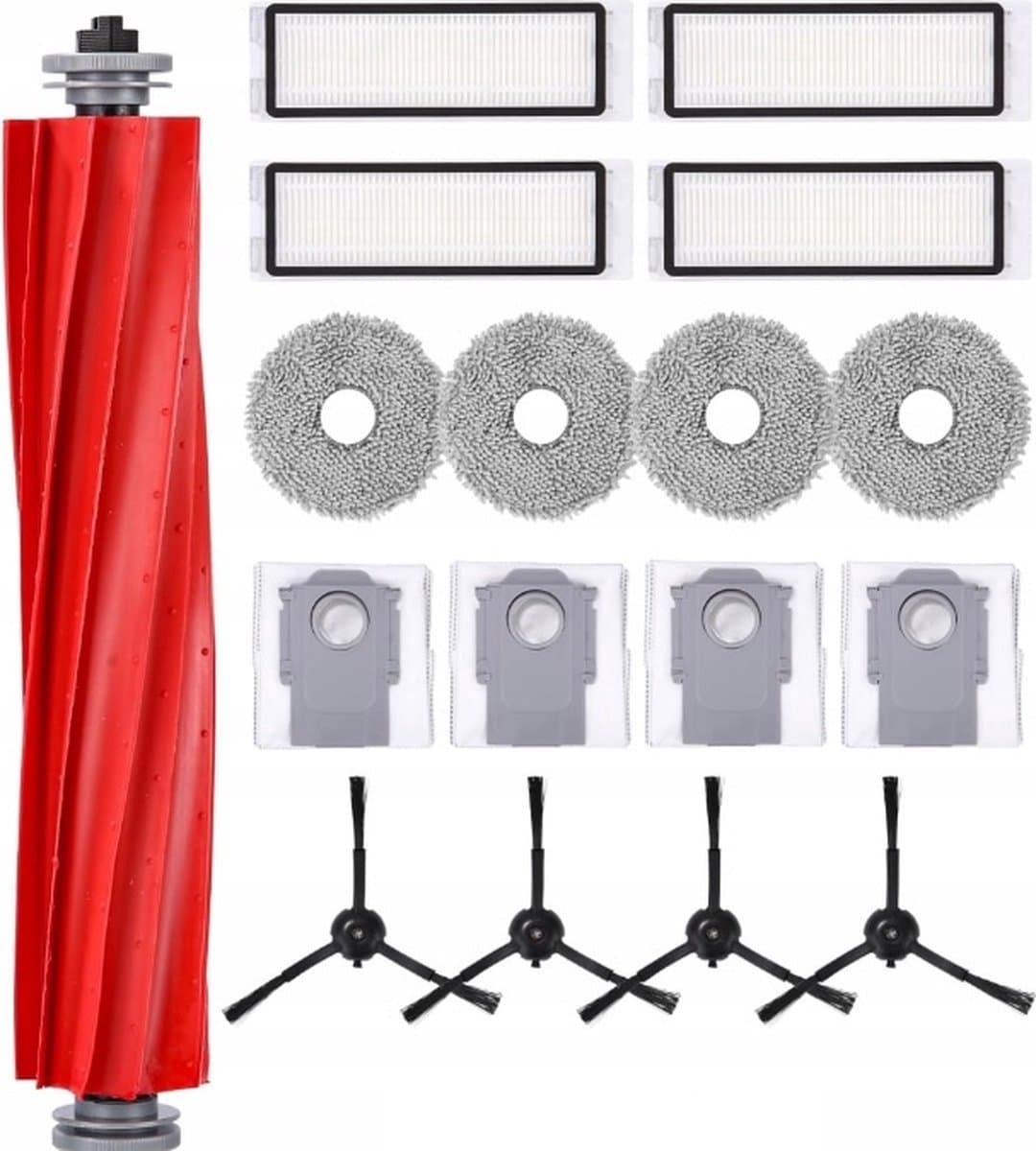 GROOT KIT met onderdelen compatibel met Roborock Q Revo - filters borstels zakken - Hoogwaardige vervanging voor: Roborock: Q Revo - 17 onderdelen - hier is alles! Accessoires voor Roborock Q Revo reserveonderdelen — afbeelding 1