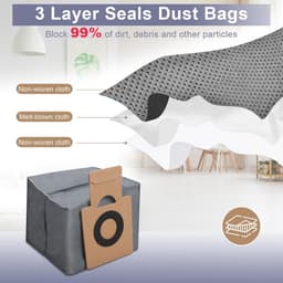 8 stuks stofzakken vervanging + 2 wasbare dweildoeken compatibel met Eufy Clean X8 Pro robotstofzuiger, zelfleeg station, grote capaciteit stofzuigerzakken, stofzuigeraccessoires — thumbnail 4