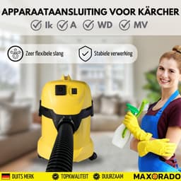 Maxorado Stofzuigerset 4-delig – Vloerzuigmond, buis, slang, handgreep – Vervangingsset geschikt voor Kärcher 90121090 - nat- en droogzuiger borstel — thumbnail 4