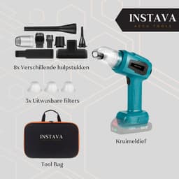Instava - Accu Auto Stofzuiger zonder Accu - Geschikt voor Makita 18v Accu - Handstofzuiger Draadloos - Autostofzuiger - Kruimeldief - Mini Stofzuiger — thumbnail 3