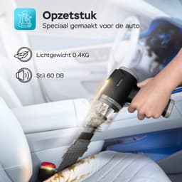 TurboTronic EQ7 Auto Stofzuiger - Handstofzuiger en Luchtcompressor in één - Kruimelzuiger- Mini stofzuiger - Zwart/Zilver — thumbnail 2