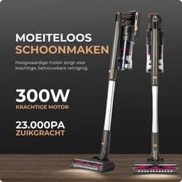 Aerovac - Draadloze Steelstofzuiger – 23 kPa Zuigkracht – 50 min Accuduur – 3 Zuigniveaus – Zakloos — thumbnail 4