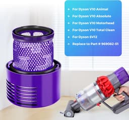 4 Stuks Robuuste HEPA Filters voor Dyson V10 SV12, vervangingsfilter voor de V10 SV12-stofzuigerserie van Dyson, Cyclone Filter V10, V10 Absolute — thumbnail 5