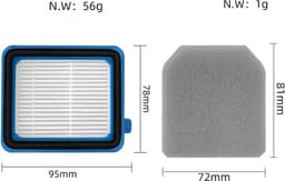 Filter set Geschikt voor AEG QX6 QX7 QX8-2 Motor & HEPA Filter ASKW1 Onderdelen Vervanging Accessoires wasbaar — thumbnail 2
