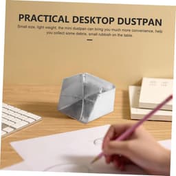 Stoffer Zonder Handvat - Vuilnis Stoffer - Bureau Reinigen - IJzeren Materiaal - 7 x 7 x 5 cm - Zilver — thumbnail 3