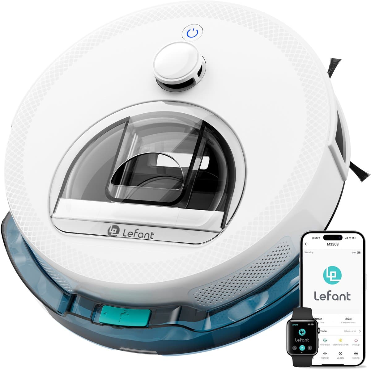 Lefant M330S robotstofzuiger met 5000 Pa sterke zuigkracht - Anti-klitborstel - Inclusief laadstation - dTOF Lidar-navigatie - Dweilrobot - Bediening via app - Geschikt voor huisdieren en tapijt — afbeelding 1