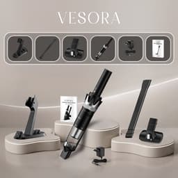 Vesora® 3-in-1 Kruimeldief - Kruimelzuiger Snoerloos - Krachtige Handstofzuiger met Opzetstukken en Steel - Ook Voor Dierenharen - Stofreiniger - Autostofzuiger - Air Duster - HEPA-filter - Draadloos - Best Verkocht - Zwart / Zilver — thumbnail 5