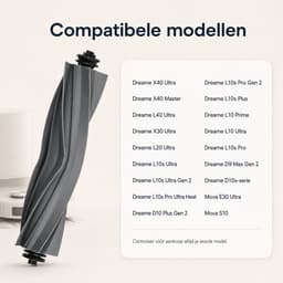 PolkaHome® Hoofdborstel geschikt voor Dreame Robotstofzuigers – 2 Stuks – Rubberen V-vormige Rolborstel – Geschikt voor X40, L40 en L10s Serie — thumbnail 2