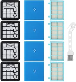 Dailygoods- Vacuümfilter 4 Stuks - Stofzuigerfilter Philips - Filterset voor PowerPro Compact/City/Active - Inclusief Reinigingsborstel - Compatibel met FC9331/09, FC9332/09, FC8010 — thumbnail 1
