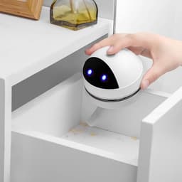 KZQ Stille mini bureaustofzuiger met USB - Draagbare kruimelverwijderaar voor bureau toetsenbord en tafel - Verwijdert haren stof en kleine restjes - Zwart-wit — thumbnail 4