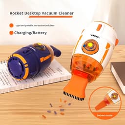 KZQ Mini bureaustofzuiger 600 Pa zuigkracht - Compact en draagbaar voor gumresten papiersnippers en toetsenbordstof - Capaciteit 55 ml - Oranje — thumbnail 5