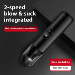 KZQ Draagbare snoerloze stofzuiger voor auto en thuis - Oplaadbaar en krachtig - Ideaal voor huisdierharen en als handstofzuiger - Compact en veelzijdig - Zwart — thumbnail 4