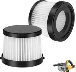 2 stuks-DCV5011H Stofzuigerfilter - Stofzuigerfilter - Filterzeef - Accessoire voor handstofzuiger - Geschikt voor DEWALT 20V draadloze handstofzuiger - Dewalt DCV501HB DCV5011H stofzuiger - Wit - 9,57*8,2*7 cm — thumbnail 1