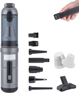 SnelShoppen - Handstofzuiger Accu 16000 Pa Draadloos 4-in-1 Mini Stofzuiger Met 8 Verwisselbare Sproeiers Voor Auto Woning Keuken Bekleding Voegen — thumbnail 1