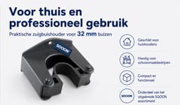 SQOON® Zuigbuishouder geschikt voor 32 mm stofzuigerbuizen - Kunststof houder voor bevestiging van zuigbuizen - Compatibel met o.a. universele modellen - Ideaal voor wandmontage of opbergsystemen — thumbnail 2