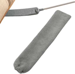 Stofwisser met Lange Steel - Plumeau Afstoffen - Huis Reinigen - Afneembare Wasbare Kop - 98.5 cm - Grijs — thumbnail 5