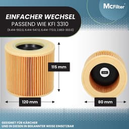 Omgoods - 10 Stofzuigerzakken + 1 Filter Geschikt voor Kärcher WD3 en MV3 — thumbnail 2