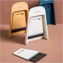 Stofblik en borstel - Mini veger set - Bureau opruimen - Compact formaat - Niet gespecificeerd - Geel — thumbnail 3