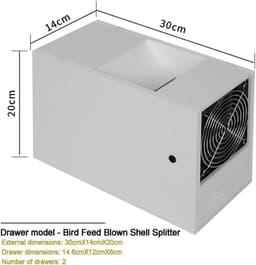 Elektrische Graanreiniger - Vogelvoer Separator - Voer Reinigen - Dubbele Lade Ontwerp - 2 Lagen - Wit — thumbnail 3