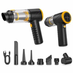 LT-145 - Draadloze Kruimeldief / Handstofzuiger - Voor Auto en Thuis - 70W - USB-C - Zwart/Geel — thumbnail 1