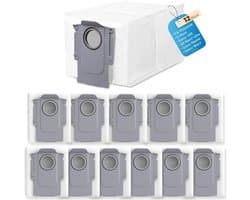 12 stofzakken voor Roborock Saros 10, Saros 10R, S8 MaxV Ultra, Qrevo Pro, Qrevo MaxV en S8 Max Ultra robotstofzuiger - 3,0 liter, 4-laags filter, stofzuigerzakken (max. 60 dagen stofopslag)