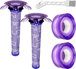 Filter geschikt voor Dyson V8 - 5 stuks - vervangingsfilters geschikt voor Dyson V7 V8 Absolute Animal Motorhead stofzuigers - met 2 HEPA-filters achter, 2 voorfilters, 1 reinigingsborstel vervangt onderdelen — thumbnail 1