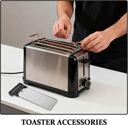 Kruimellade Broodmaker - Ovenbakje Onderdelen - Apparaat Schoonhouden - Hittebestendig Metaal - 17.5cm Breed - Zilver — thumbnail 5