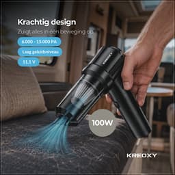 Kreoxy Kruimeldief Snoerloos – Handstofzuiger – Auto Stofzuiger – Sterke Zuigkracht – Blaasfunctie – 9 Opzetstukken — thumbnail 4