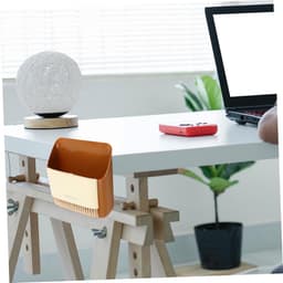 Mini bezem en stoffer - Kleine reinigingsset - Bureau schoonmaken - Compact en lichtgewicht - 17 cm breed - Oranje — thumbnail 4