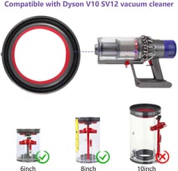 Dailygoods- Stofcontainer Afdichtring - Compatibel met Dyson V10/SV12 - Vervangende Onderdelen - Schroevendraaier - Duurzaam - Eenvoudige Installatie - Stofzuigeronderdeel — thumbnail 5