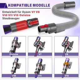 Dailygoods- Krasborstel 2-Delig - Flexibele Verlengslang 20/63 inch - Geschikt voor Dyson V7/V8/V10/V11/V15 - Universele Stofzuiger Accessoires - Ideaal voor Tapijten en Vloeren - Stofzuigerborstel — thumbnail 5