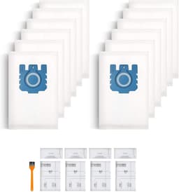 Set van 12 GN 3D stofzuigerzakken geschikt voor Miele Hyclean Classic C1 / Complete C2 / C3 / S2 / S5 / S8 serie, inclusief 4 motorfilters en 4 uitlaatfilters — thumbnail 1