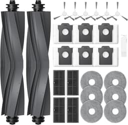 25 stuks accessoireset voor Dreame L10s Ultra Gen 2, L10s Pro Ultra Heat, L40 Ultra AE, X30 Ultra en Mova E30 Ultra robotstofzuigers - inclusief 2 hoofdborstels, 6 stofzakken, 6 reinigingsdoeken, 4 HEPA-filters en 6 zijborstels — thumbnail 1