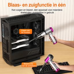 Draadloze Stofzuiger 16000 Pa – 4-in-1 Handstofzuiger met Borstelloze Motor – 3 Zuigstanden & Meerdere Opzetstukken – Krachtige Mini Autostofzuiger voor Auto, Thuis, Kantoor, Meubels, Kieren & Huisdierhaar — thumbnail 3