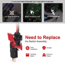 Verbeterde aan/uit-schakelaar set voor Dyson V10 SV12 stofzuiger, vervangende onderdelen, duurzame kwaliteit en eenvoudig te installeren — thumbnail 3