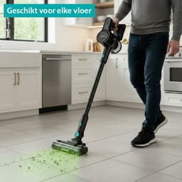 OOQE V-POWER TURBO All-in-One Professionele Draadloze Steelstofzuiger | Sterke Turbo Motor | AeroPulse: Hoge Luchtstroom | Led ClearVision | Gaat Beschadiging Vloer Tegen | Ergonomisch: Gaat Belasting Gewrichten Tegen | Zelf Staand Ontwerp | Zwart — thumbnail 5